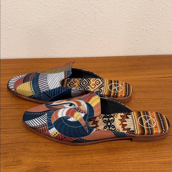 Inkkas Cyprus Slide Sandals Mouflon Print Size 8 Boho Tribal Slip On - Picture 7 of 8